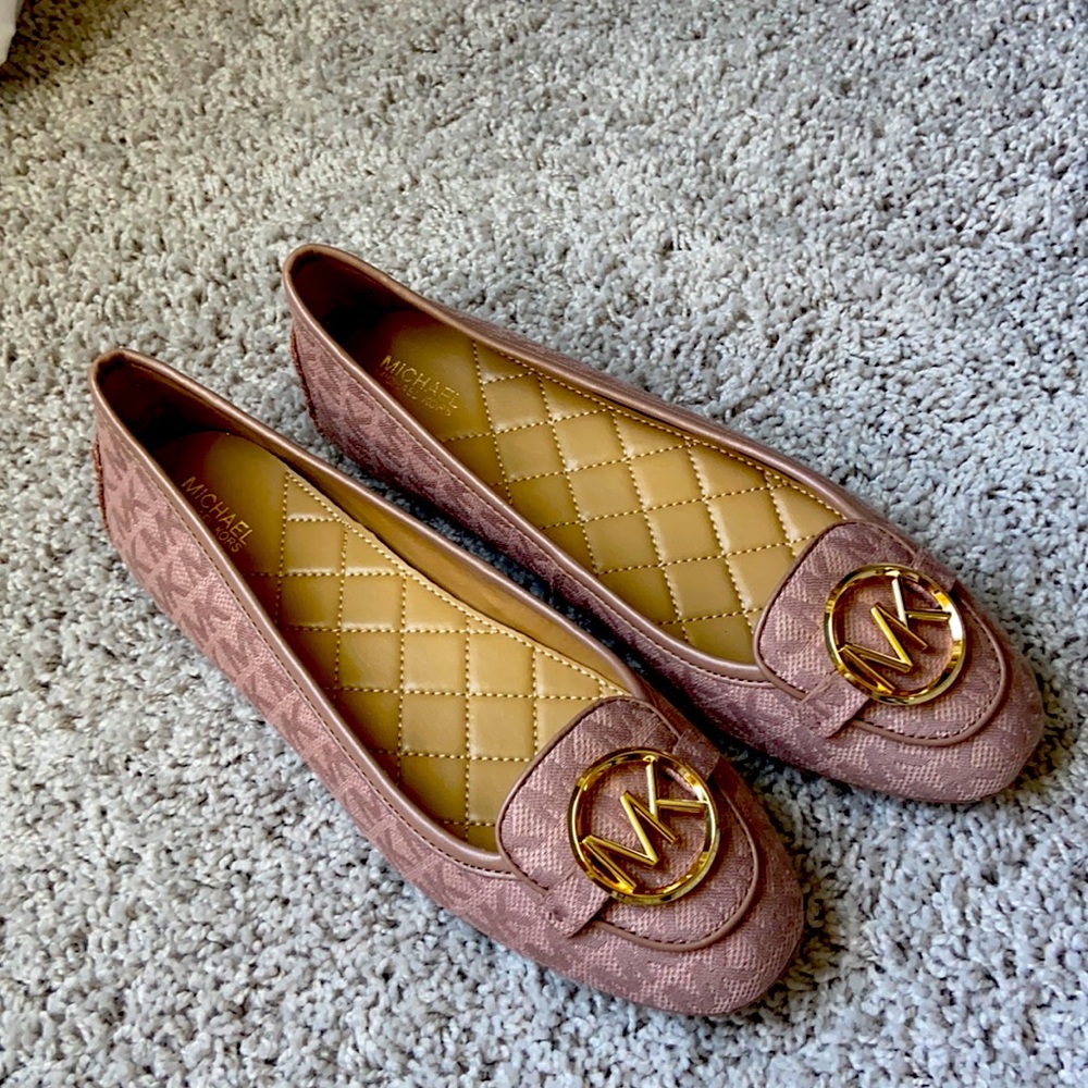 NWT Michael Kors Lillie Logo Fabric Moccasins